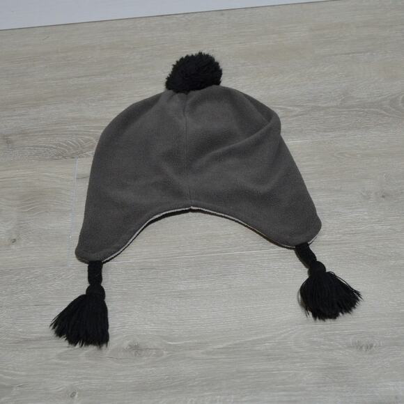 John Deere Fleece Hat Youth M/L Gray Black Green & Yellow - Picture 2 of 7